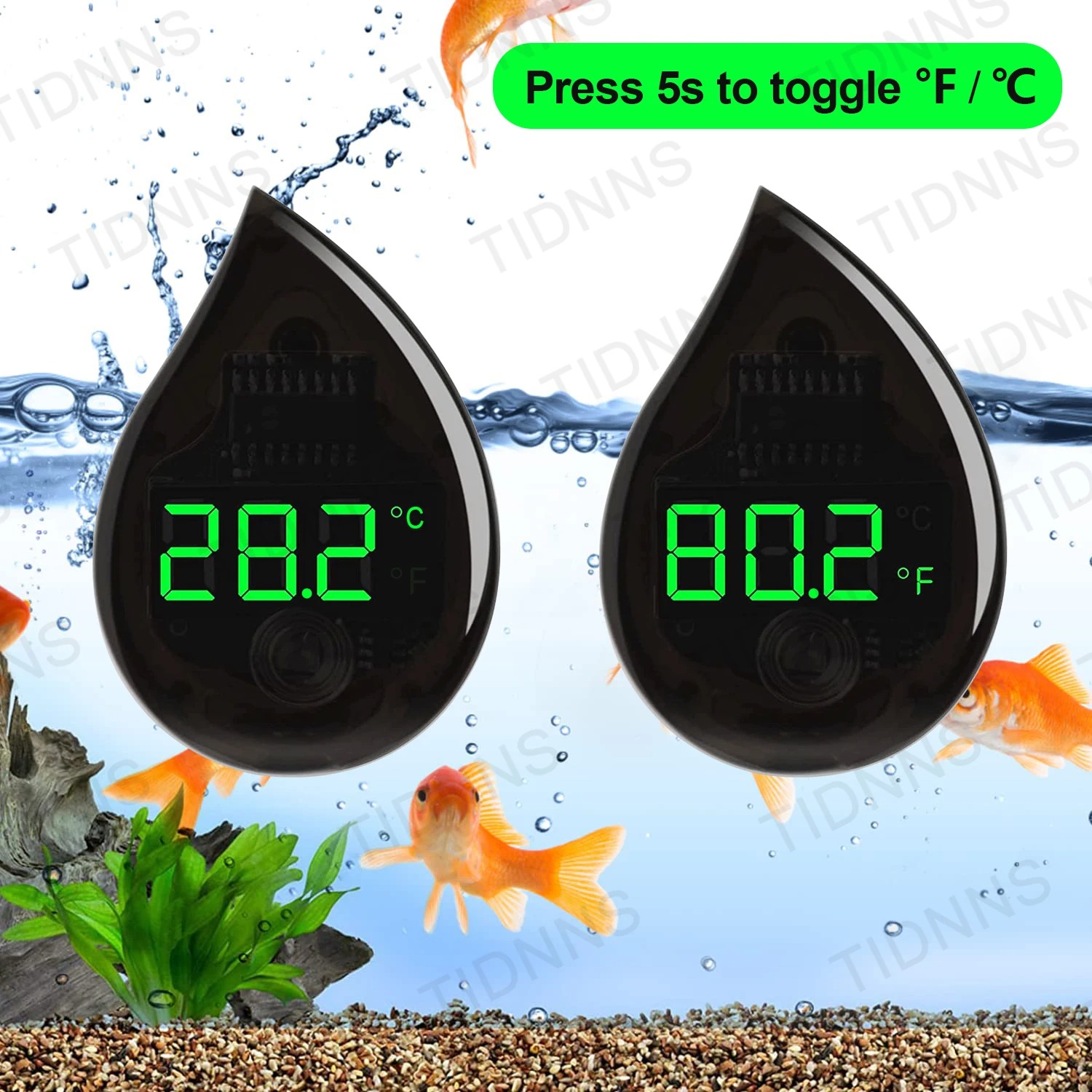 Aquarium Thermometer - Samoprzylepny termometr do akwarium LCD cyfrowy